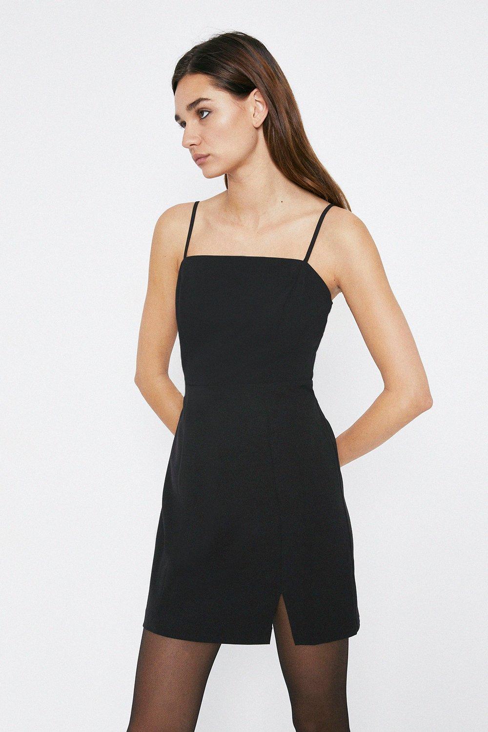 Tailored Notch Hem Mini Dress | Warehouse